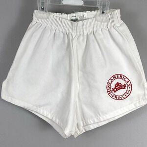 Vintage Augusta Sportswear Miss American Princess Shorts Girls Youth Large White